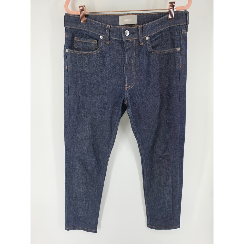 Everlane The Slim Jean Mens 32x29 Dark Indigo Blue Denim Stretch Pants RN139393